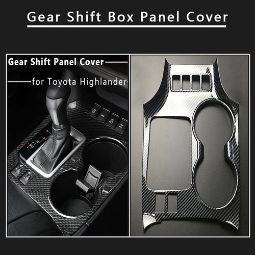 Carbon Fiber Car Gear Shift Box Panel Cover Trim For Toyota Highlander 2015-2019 - Picture 2 of 12