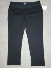 GAP Maternity Sz 18 Solid Black Double Knit Girlfriend Pants Elastic Waist NWT