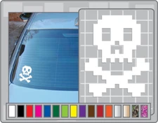 8-Bit SKULL and CROSSBONES cut vinyl decal Car Truck Window Sticker