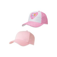 Peppa Pig Toddler Girls Pink 2 Pack Baseball Cap and Solid Baseball Hat OSFM