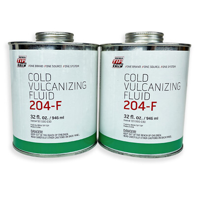 2 Cans REMA 204-F 32oz Cold Vulcanizing Cement Tire Inner Tube Patch Repair Glue
