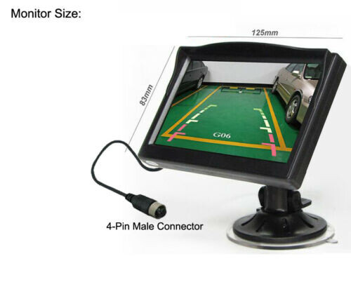 4Pin 5" HD Car Rear View Monitor Reversing Camera Kit for 12-24V RVs Truck Van - Picture 9 of 24