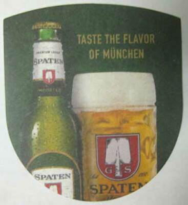 SPATEN LAGER, TASTE THE FLAVOR OF MUNCHEN Beer COASTER, Mat, Munich GERMANY 2017