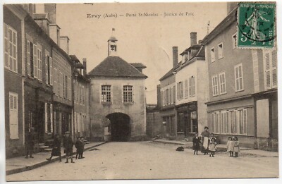 ERVY LE CHATEL - Aube - CPA 10 Friedensjustiz & Apotheke an der Tür ST Nicolas