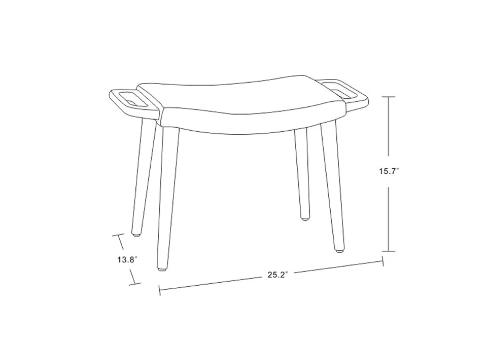Otomana Manhattan Comfort Geta con marco antiguo de madera de fresno de nogal, id-Century Foto 3 de 3
