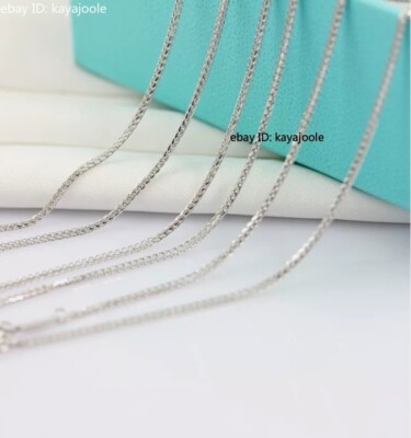 Pure Platinum 950 PT950 1.1mm Wheat Chain Women Link Necklace 18.1inch 3.51-3.7g