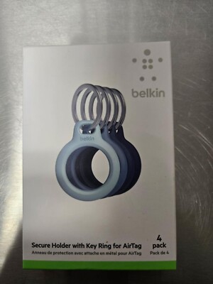 Belkin AirTag Secure Holder With Key Ring - 4 pack - Blue