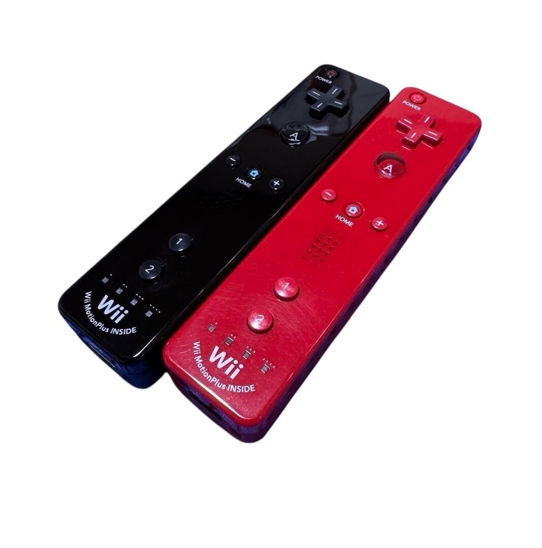 Nintendo Wii Remote Controller Remote Motion Plus Black Red Lot of