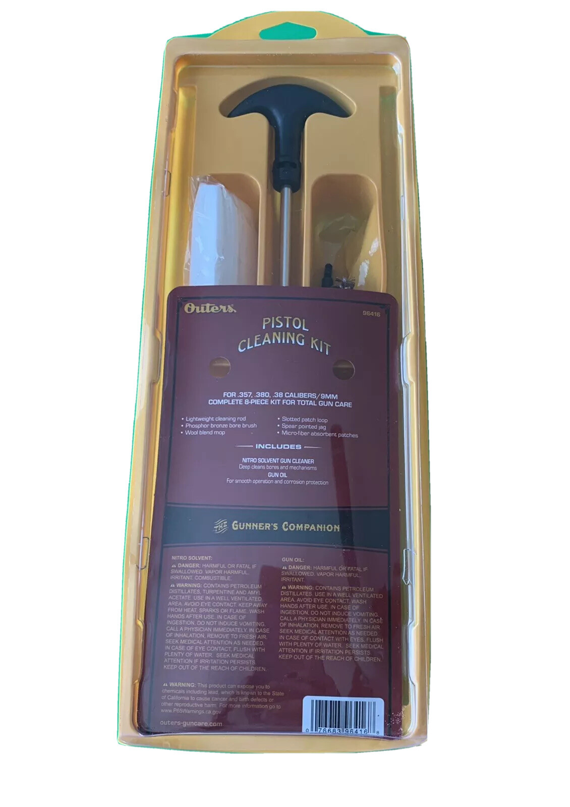 Outers Pistol Brass Cleaning Kit for .38/9MM 96416 New In Box eBay