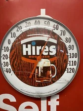 ORIGINAL & AUTHENTIC '' HIRES ROOT BEER'' 12 INCH WITH GLASS FACE - USA