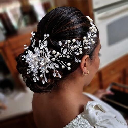 Wedding Hair Pieces for Brides, Rhinestone Bridal Hair Comb, Elegant Wedding
