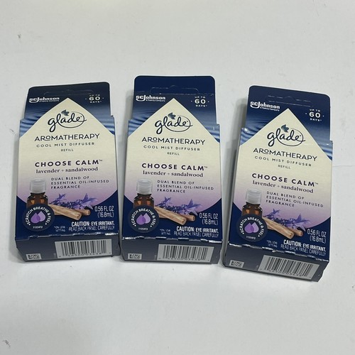 Glade Aromatherapy Lavender Sandalwood Lot of 3 Mist Diffuser Refill Choose Calm - Picture 3 of 6