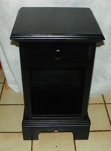 Solid Wood Nightstand With Drawer Painted Black Ns11 Ebay