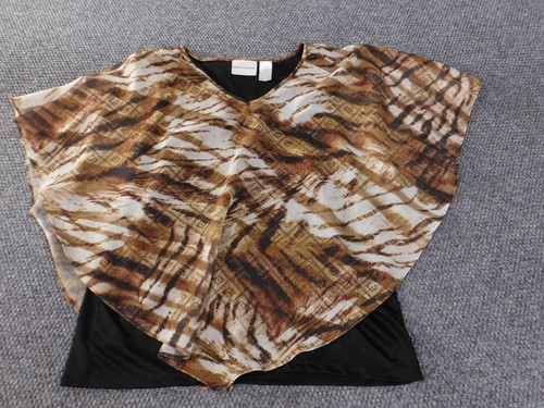 Alfred Dunner top 16 brown pullover lines womens stretch polyester - Picture 2 of 12