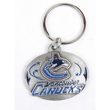 vancouver canucks nhl ice hockey team logo round metal keychain made in usa