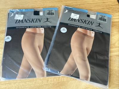 Lot Of 2 danskin women s hipster footless tights Black style #9754 size C/D