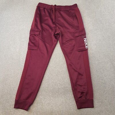 Nike Mens Tracksuit Bottoms Medium Burgundy Cargo Pants Utility
