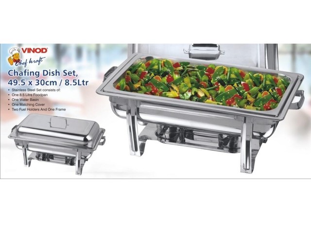 Set of 2 Mirror Polished Chafing Dish Dishes with Full Size Food Pans 8.5Ltr Set of 2 Mirror Polished Chafing Dish Dishes with Full Size Food Pans 8.5Ltr