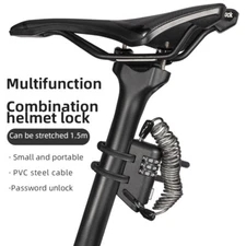 JIN 4.9ft Retractable Bike Cable Lock 4-Digit Combo, Anti-Theft Portable Cable