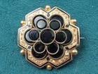 Inlay & Setting: 1" Diameter Victorian Hexagonal Pin w. Black Onyx
