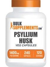 BulkSupplements Psyllium Husk  Capsules - 1400mg per Serving - 240 Veg Capsules