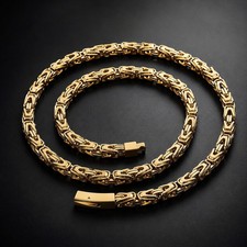 Königskette Edelstahl 18k Vergoldet 60cm Kö...