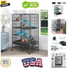 Small Animal Pet Cage: 4-Tiers Metal Guinea Pig Cage for Adult Rats Ferret Ch...