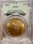 1904 S US $20 Liberty Gold Piece Double Eagle PCGS MS62 OGH