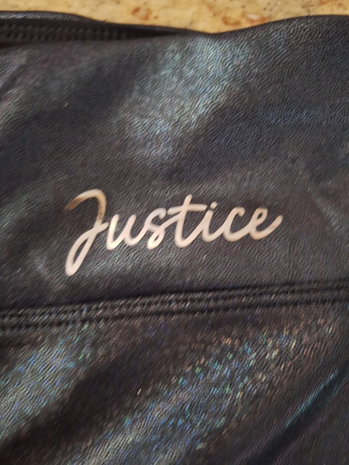 Little Girl's Justice Dance/Gym Shorts Size 10. Shiny Black/Very Dark Gray EUC - Image 4 of 4