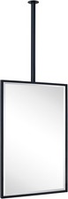 20x30" Black Metal Rectangular Ceiling Mount Wall Mirror Modern Bathroom OpenBox