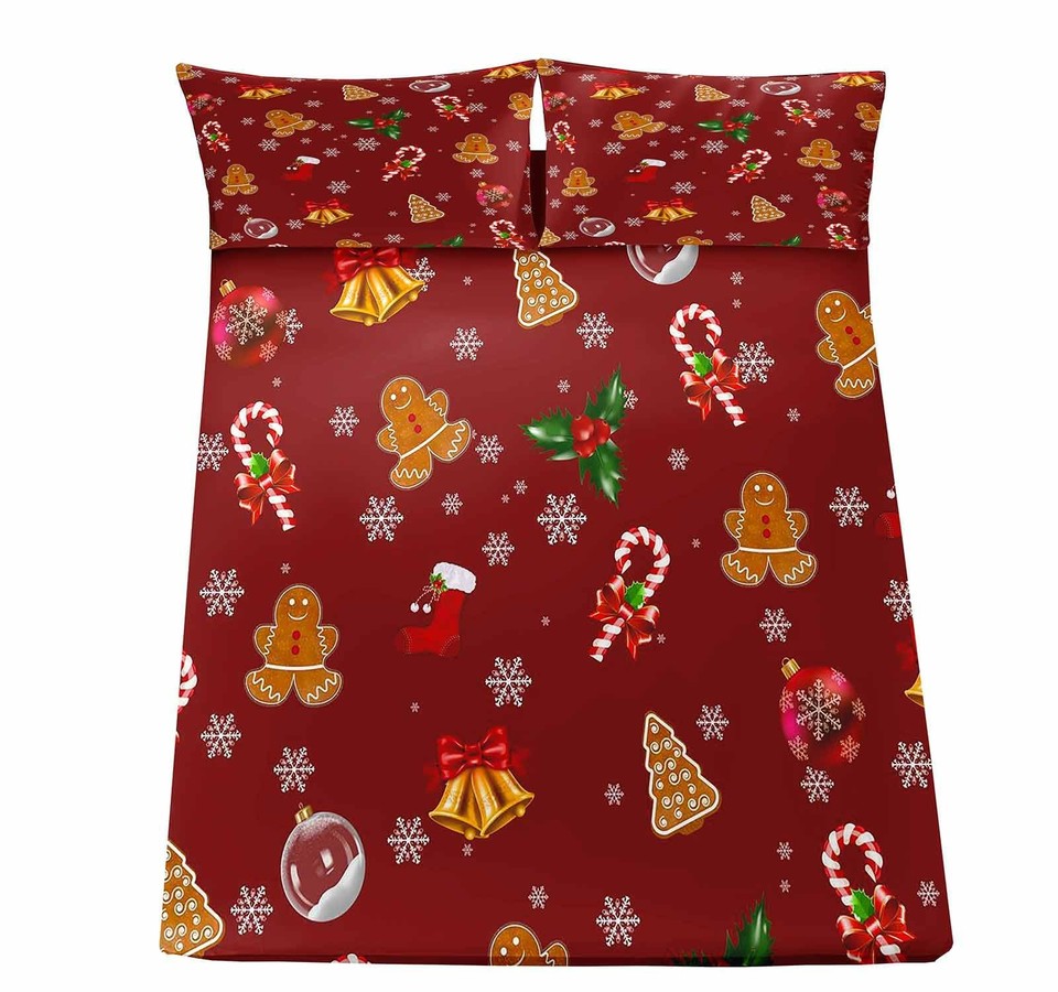 4pcs-christmas-sheets-set-queen-bed-sheet-red-sheets-kids-bedding