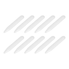 10Pcs Plastic Collar Stays, 2.2 Inch Length Dress Shirt Collar Inserts, White