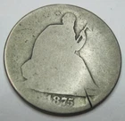 1875 S * USA Silver SEATED LIBERTY HALF DOLLAR * Exact coin * USA Only FREE Ship