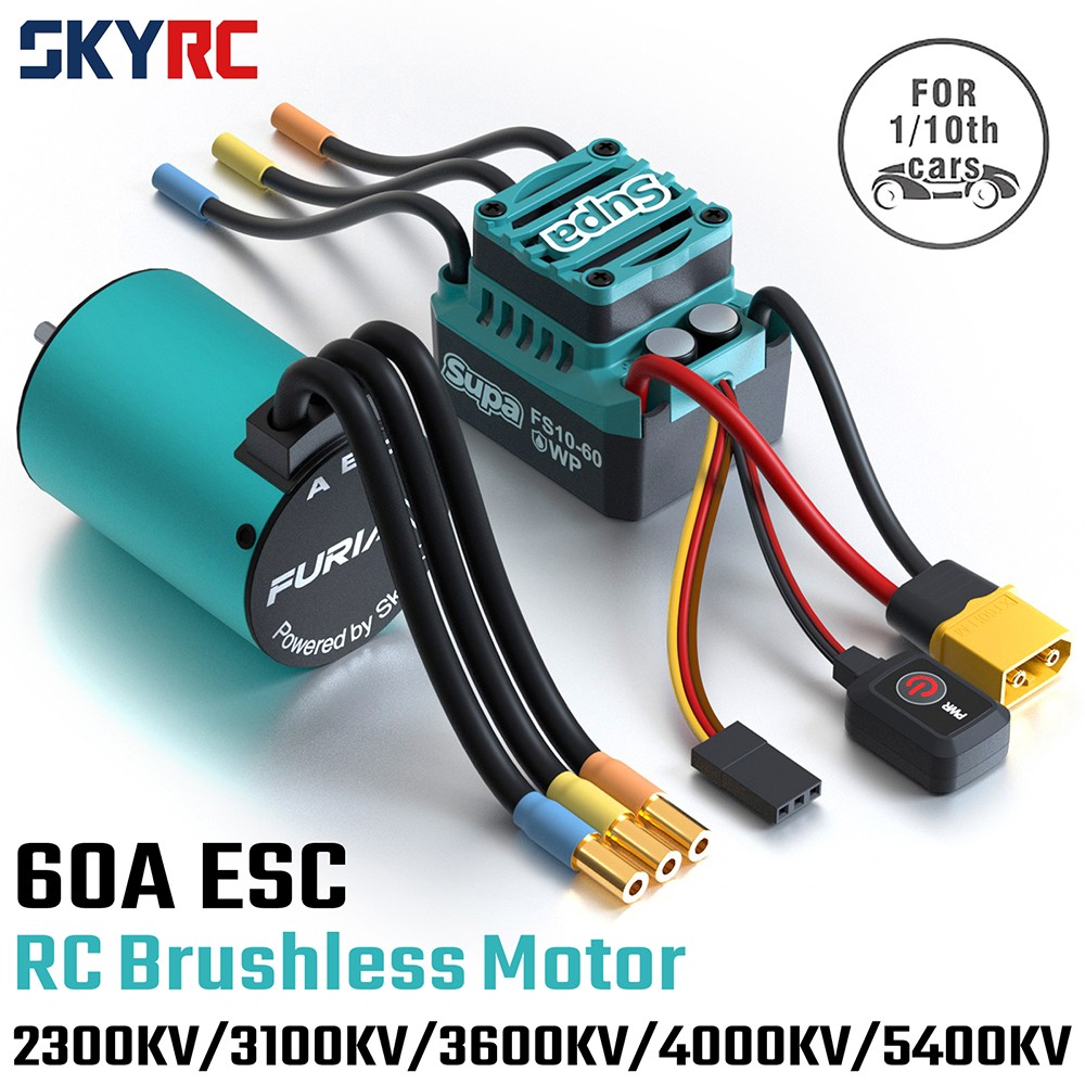 SKYRC FuriaX Supa 3650 Brushless Motor 60A ESC Combo For 1/10 RC