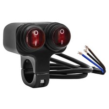 7/8" Motorcycle Light Bar Switch, Waterproof 12V 6A Handlebar Double Control
