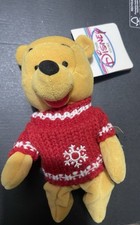 DISNEY WINNIE THE POOH 98 HOLIDAY SNOWFLAKE SWEATER BEAN BAG PLUSH
