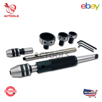 New Lathe Tailstock Tap And Die Holder Set MT3 Shank Threading Tapping Kit 8 Pcs