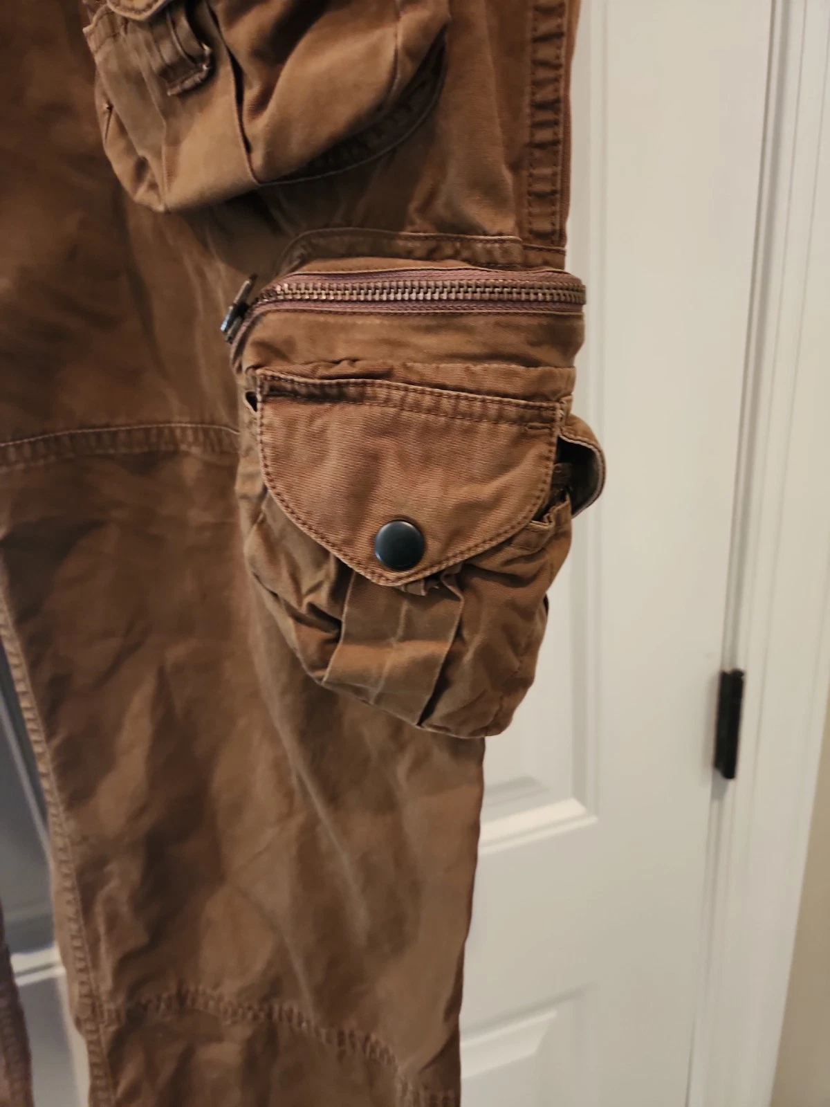 Vtg Polo Ralph Lauren Brown Military Cargo Paratrooper Tactical Pants Mens Read - product detail image 6