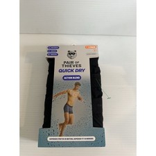 Pair of Thieves Quick Dry Action Blend Long Leg Boxer Briefs 3-Pack Black Small