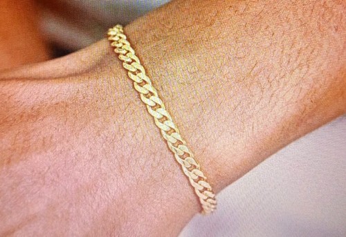 Men’s Gold Stainless Steel Thin Bracelet Adjustable Lobster 19+5cm