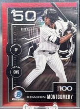 2025 Bowman #BTP-50 Braden Montgomery Bowman Scouts Top 100 Red Refractor #/5