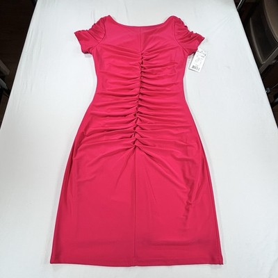 NEW Joseph Ribkoff Dress Womens Sz 12 Pink Tropical Punch Lined Party Work $194