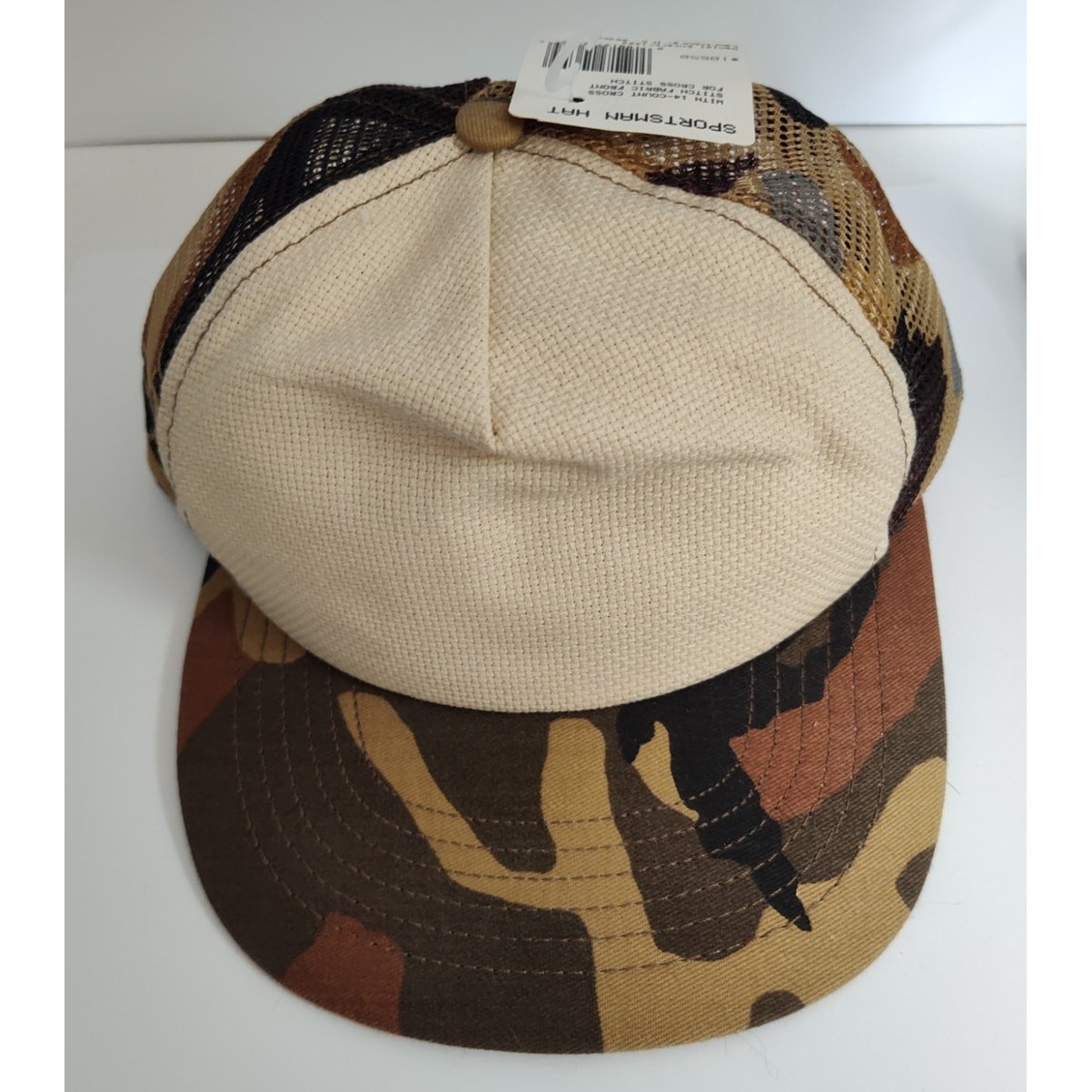 Crafter's Pride Cross Stitch Blank Camo Mesh Trucker Hat NWT