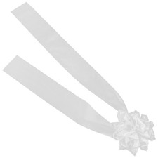 Set 2 Decorazioni A Cuore In Rattan Per Auto Da Sposa, Con Fiori E Fiocco Bianco, Dimensioni 50x40 Cm, Ventose Incluse