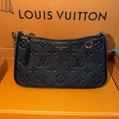 Louis Vuitton Black Empreinte Monogram Shoulder Bag Gold Hardware Strap