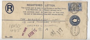 1957 Nigeria used registered envelope to USA [y10768]