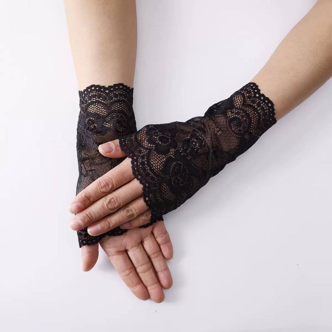 80s Style Short Lace Fingerless Gloves UK | eBay UK