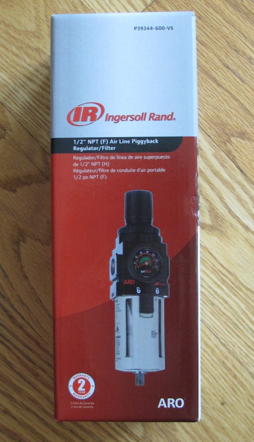 ARO P39344-600-VS Air Filter-Regulator Piggyback 1/2" NPT 150 psi Max Inlet