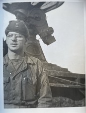 WWII Solidier Snapshot Black And White Photo US Army Air Force Hunk With Glasses