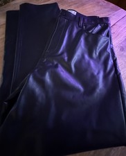 Abercrombie  Fitch Size 32L Ankle Straight Ultra High Rise Vegan Leather Pants